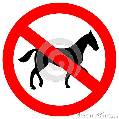 No horses vector sign Vector Illustration