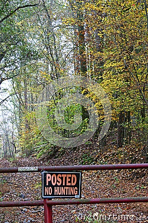 No Hunting Sign Stock Photo