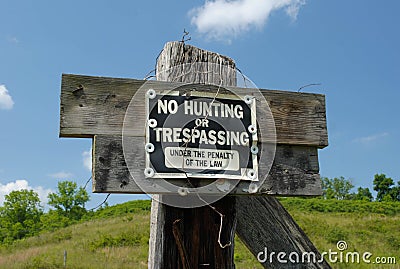 No Hunting or Trespassing Stock Photo