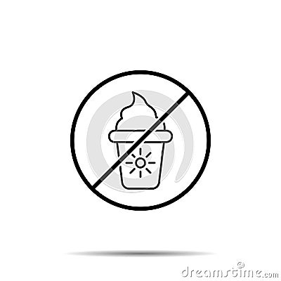 No ice-cream icon. Simple thin line, outline vector of summer ban, prohibition, forbiddance icons for ui and ux, website or mobile Stock Photo