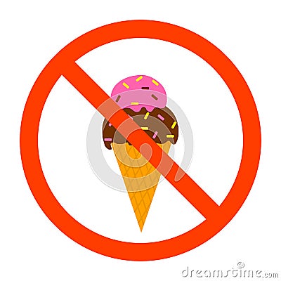 No ice cream sign Vector Illustration