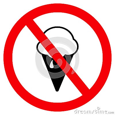 No ice creame sign icon Stock Photo