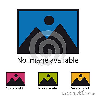 No Image Available Icon - Colorful Vector Illustration - Isolated On White Background Stock Photo