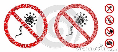 No infection Mosaic Icon of Joggly Pieces Vector Illustration