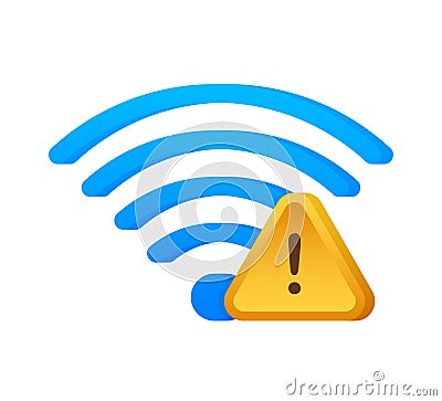 No internet connection found on smartphone. Lost Wireless Connection. No wifi. Vector stock illustration. Vector Illustration