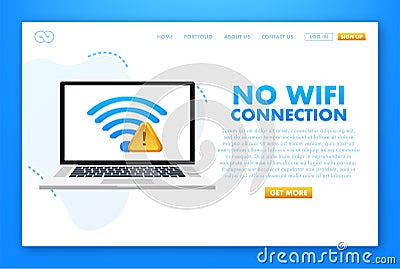 No internet connection found on smartphone. Lost Wireless Connection. No wifi. Vector stock illustration Vector Illustration