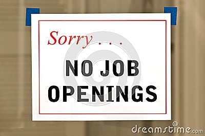 No Job Openings Sign Stock Photo