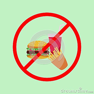 No junk food poster Vector Illustration