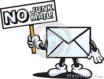 No Junk Mail character Vector Illustration