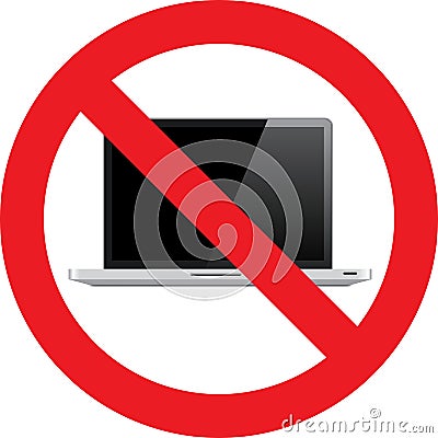 No Laptop sign Stock Photo