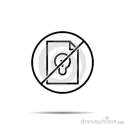 No leaflet, idea, book icon. Simple thin line, outline vector of book ban, prohibition, forbiddance icons for ui and ux, website Stock Photo