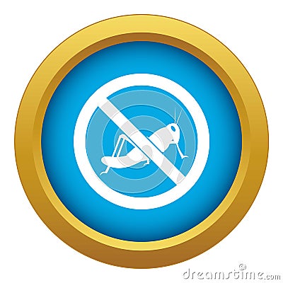 No locust sign icon blue vector isolated Vector Illustration