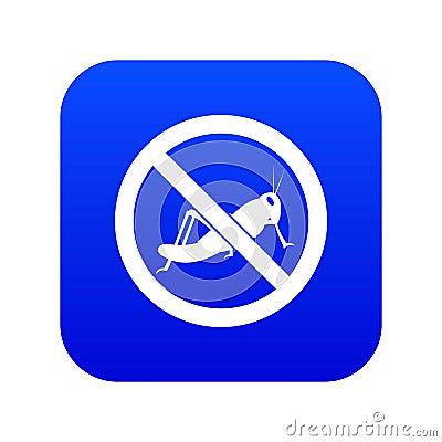 No locust sign icon digital blue Vector Illustration