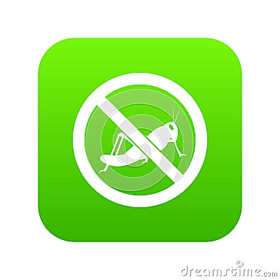 No locust sign icon digital green Vector Illustration