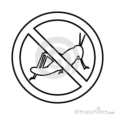 No locust sign icon, outline style Vector Illustration