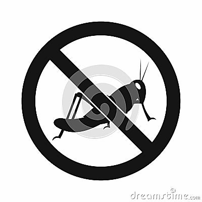 No locust sign icon, simple style Vector Illustration