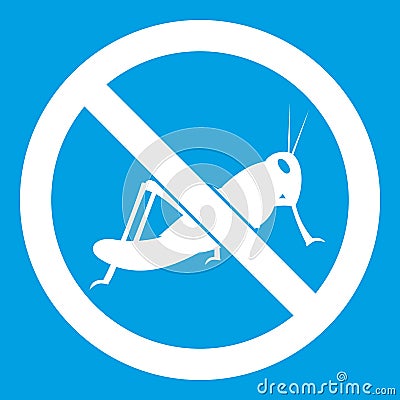No locust sign icon white Vector Illustration