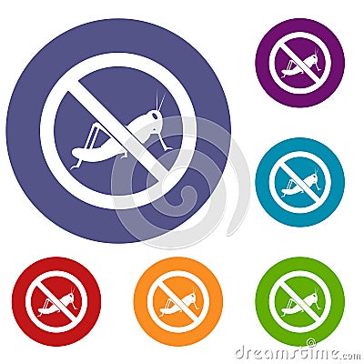 No locust sign icons set Vector Illustration