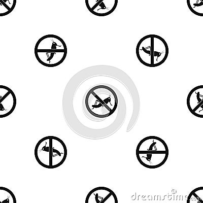 No locust sign pattern seamless black Vector Illustration