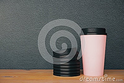 No logo pink coffee cup Stock Photo