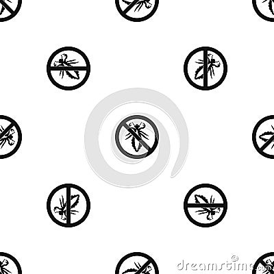 No louse sign pattern seamless black Vector Illustration