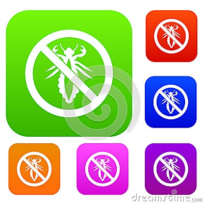 No louse sign set collection Vector Illustration