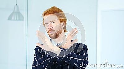 No, Man Denying Offer by Shaking Head, Rejecting Stock Photo