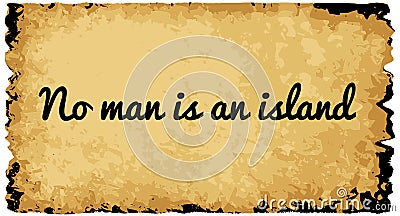 No Man Is An Island Vector Illustration