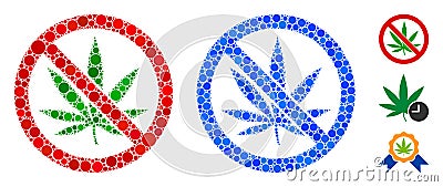 No Marijuana Composition Icon of Circles Vector Illustration