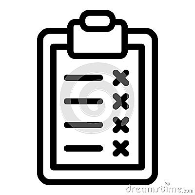 No mark checkboard icon, outline style Vector Illustration