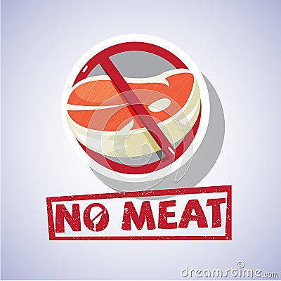 No meat sign concept - illustration Stock Photo