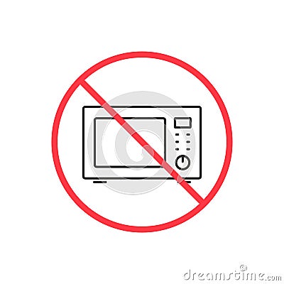 No Microwave oven sign illustration. Vector Prohibition symbol Vector Illustration