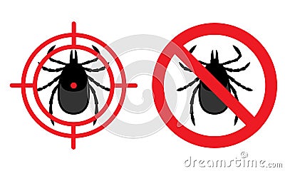 No mites sign. Vector illustration for preparation against harmful insects. Vector Illustration