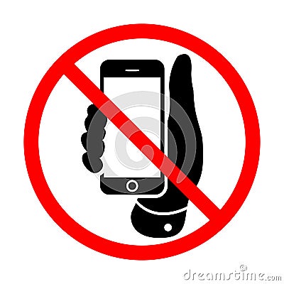 No mobile phone or no call sign Vector Illustration