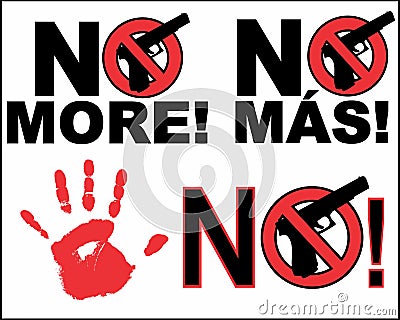 No more guns. Set 2 Vector Illustration