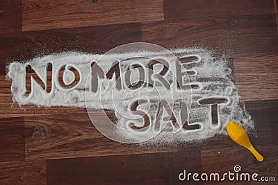 No more salt words written on salt body fitness Stock Photo