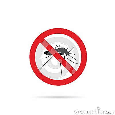 No mosquito sign icon vector illustration Vector Illustration