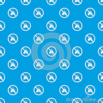 No moth sign pattern seamless blue Vector Illustration