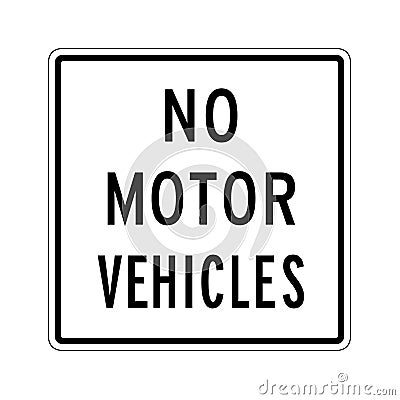 No motor vehicles sign Cartoon Illustration