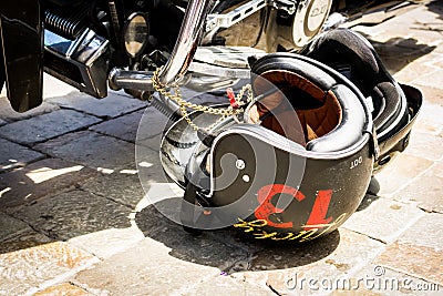 No. 13 Motorcycle Helmet Editorial Stock Photo