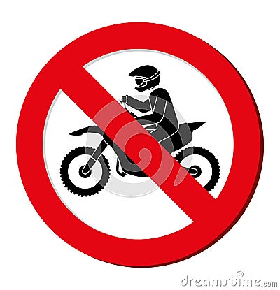 No motorcycle prohibition sign design Vector Illustration