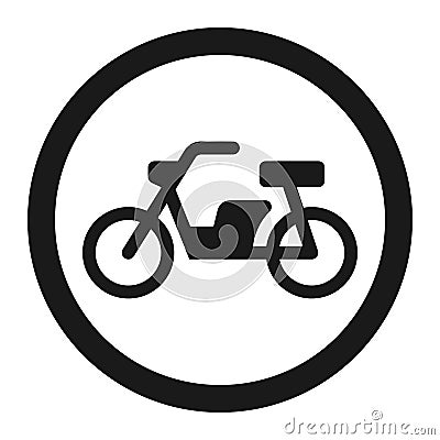 No motorcycle prohibition sign line icon Vector Illustration