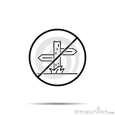 No name table icon. Simple thin line, outline vector of adventure ban, prohibition, embargo, interdict, forbiddance icons for ui Stock Photo