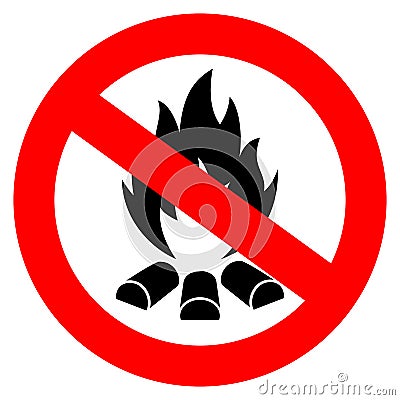 No open fire vector sign Vector Illustration