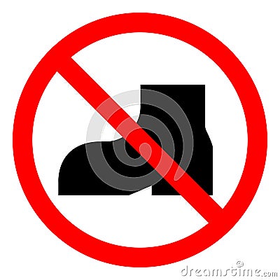 No Outdoor Footwear Symbol Sign ,Vector Illustration, Isolate On White Background Label. EPS10 Vector Illustration