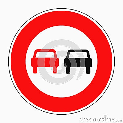 No overtaking sign Stock Photo