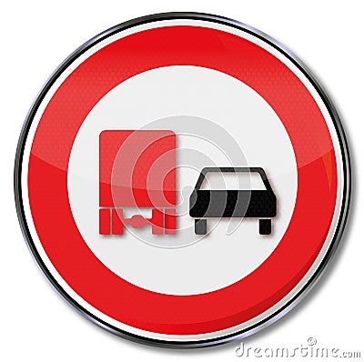 No overtaking for trucks Vector Illustration