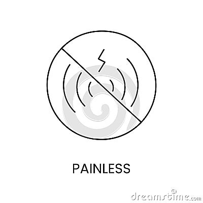 No pain line icon in vector, painless illustration. Vector Illustration