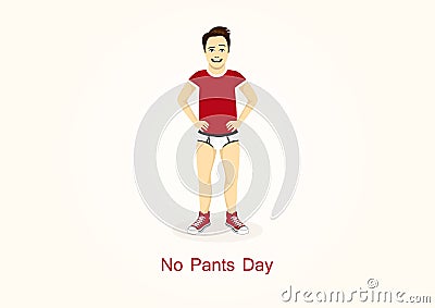 No Pants Day vector Vector Illustration