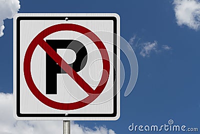 No Parking Allowed Sign Stock Photo